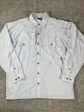 Patagonia Island Hopper Mens XXL Plaid Long Sleeve Button Up Vented Shirt.